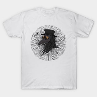 Creepy Plague Doctor Steampunk Style Illustration T-Shirt